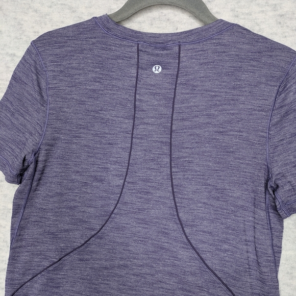 Lululemon Women's Long Distance Short Sleeve Tee Heathered Lilac Sz 2 - Picture 5 of 10